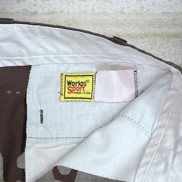 True Vintage 70s Work n Sport Khakis Pants 36x30 Baggy Chocolate Brown - Picture 4 of 4